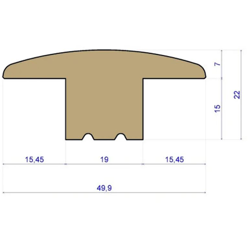 Signature Collection 15mm Unfinished Solid Oak T-Section 90cm Image 3