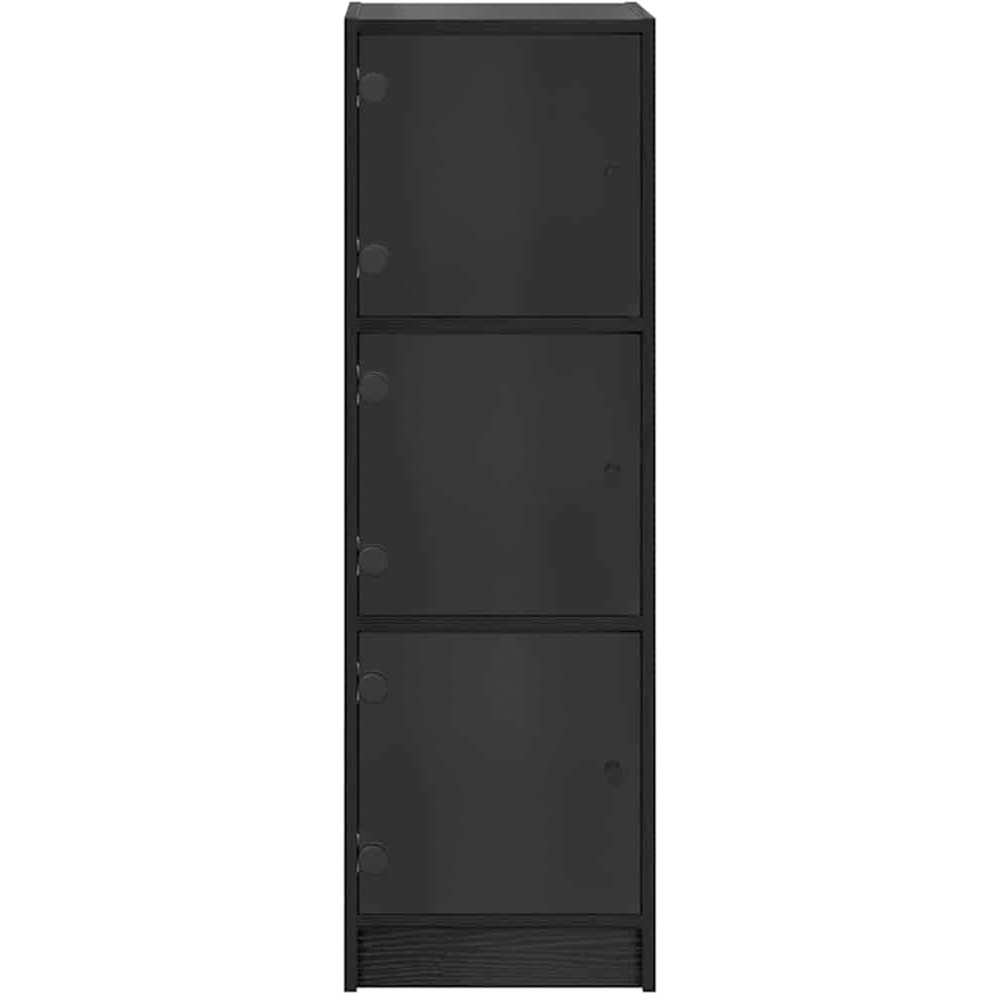vidaXL Single Glass Door 3 Shelf Black Highboard Image 4