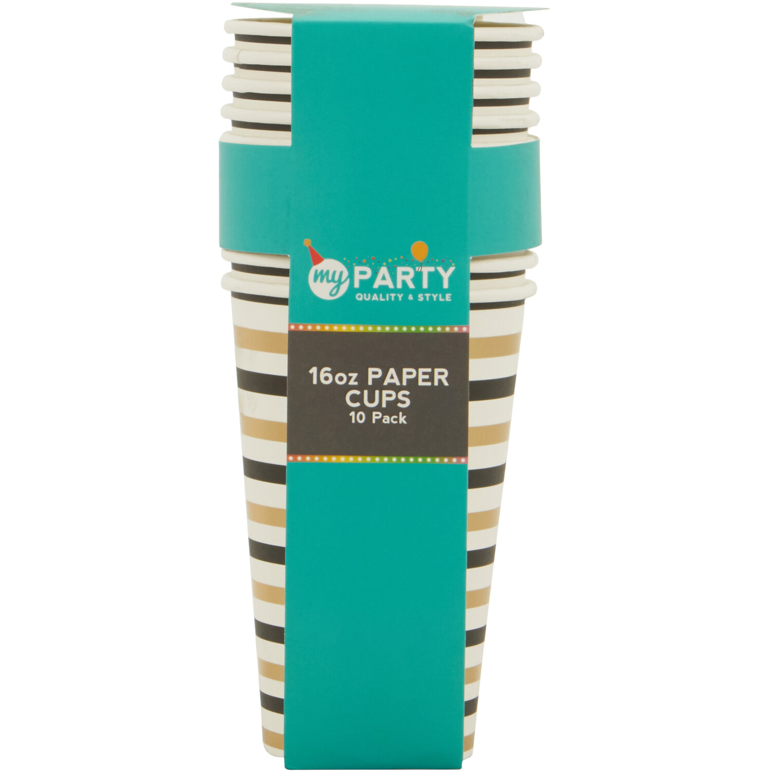 Pack of 10 Paper Cups - Gold Image 1
