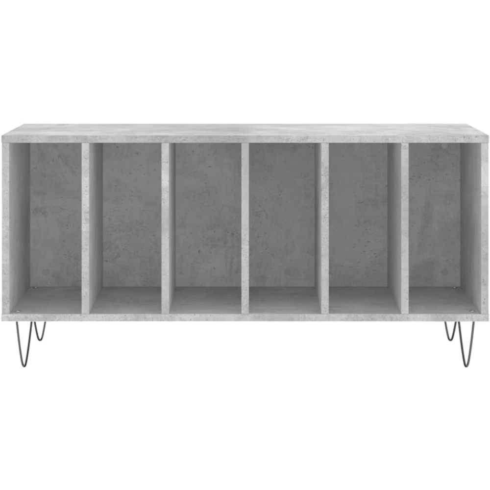 vidaXL 6 Shelf Concrete Grey Record Cabinet Image 4
