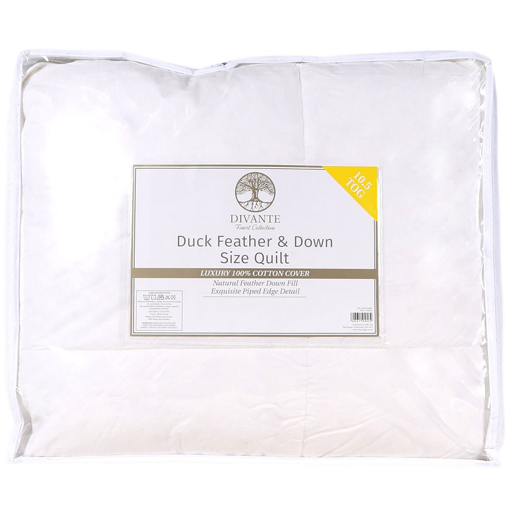 Divante Double White Duck Feather and Down Duvet 10.5 Tog Image 1
