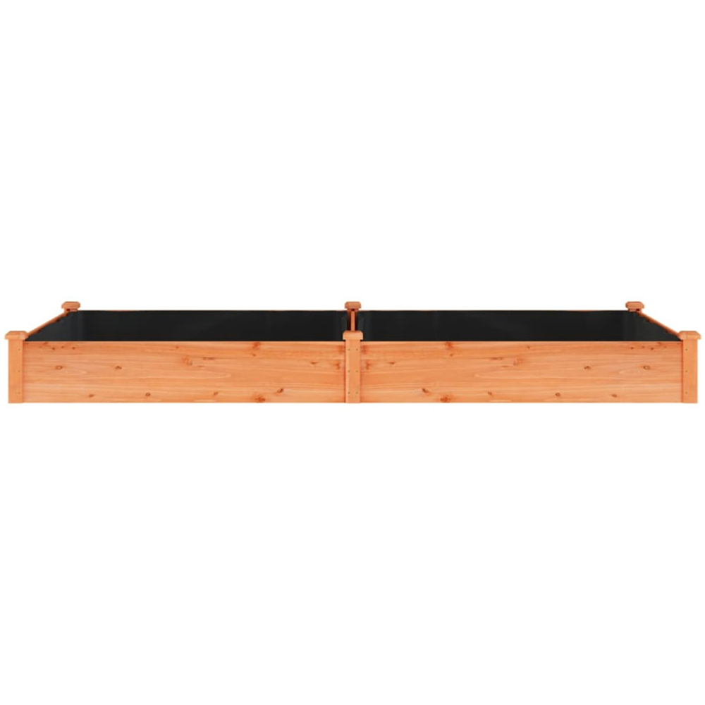 vidaXL Brown Solid Fir Wood Raised Garden Bed with Liner 25 x 240 x 120cm Image 3