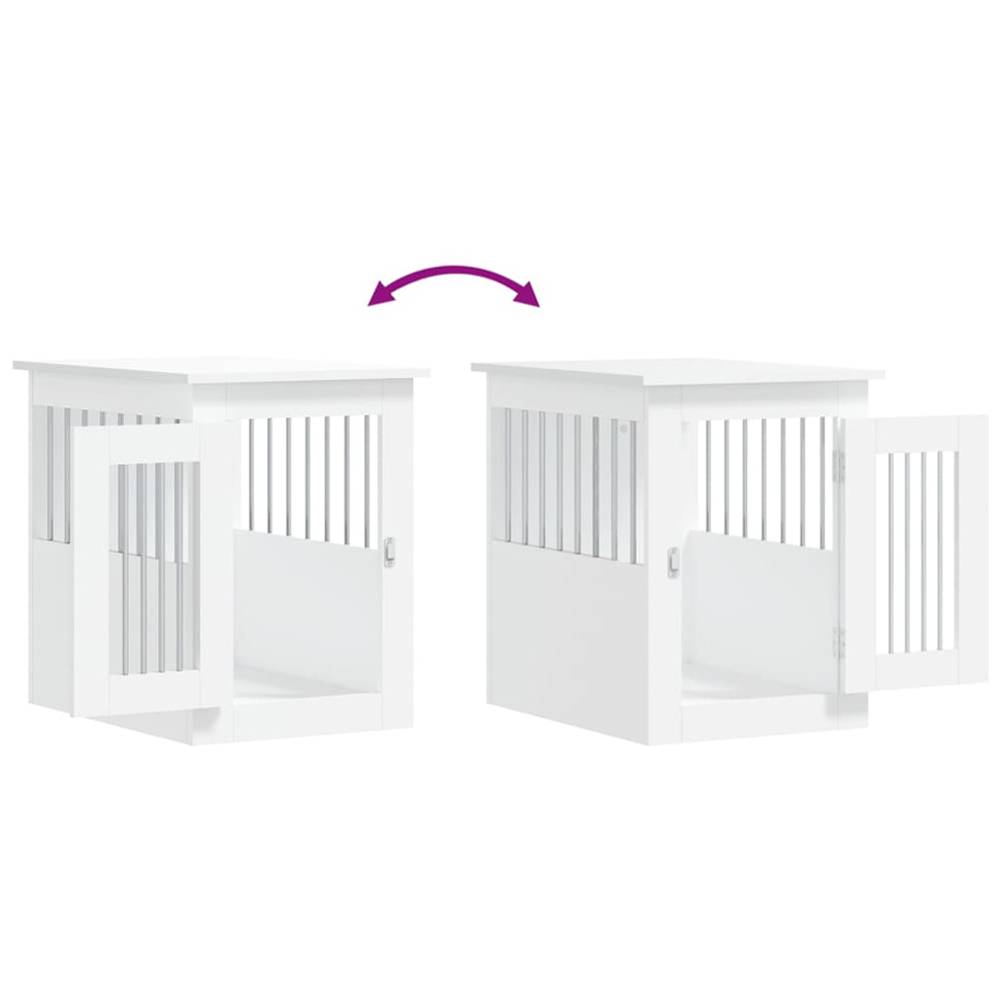 vidaXL White Dog Crate Furniture 45 x 62 x 59cm Image 9