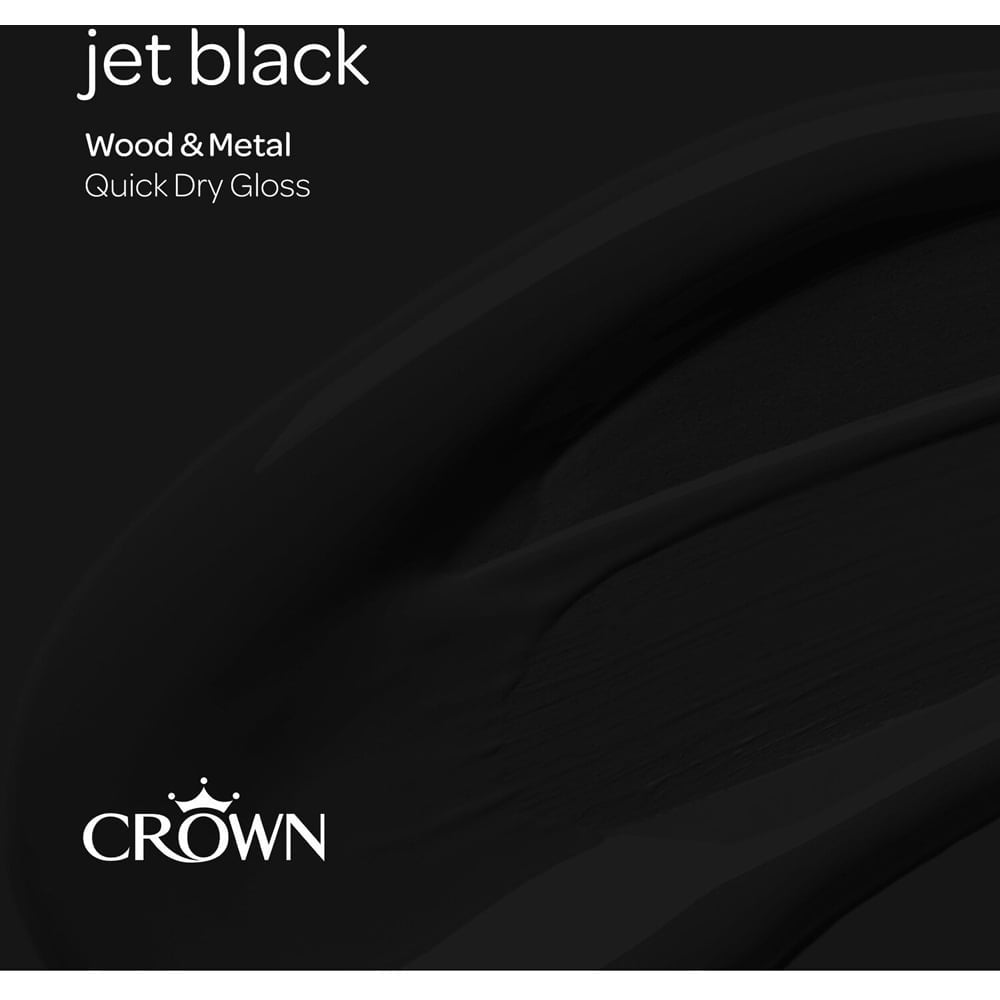 Crown Quick Dry Jet Black Gloss Wood and Metal Paint 750ml Image 7