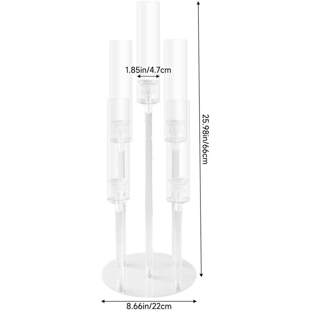 Living and Home 5-Arm Clear Acrylic Candle Holder 66cm Image 8