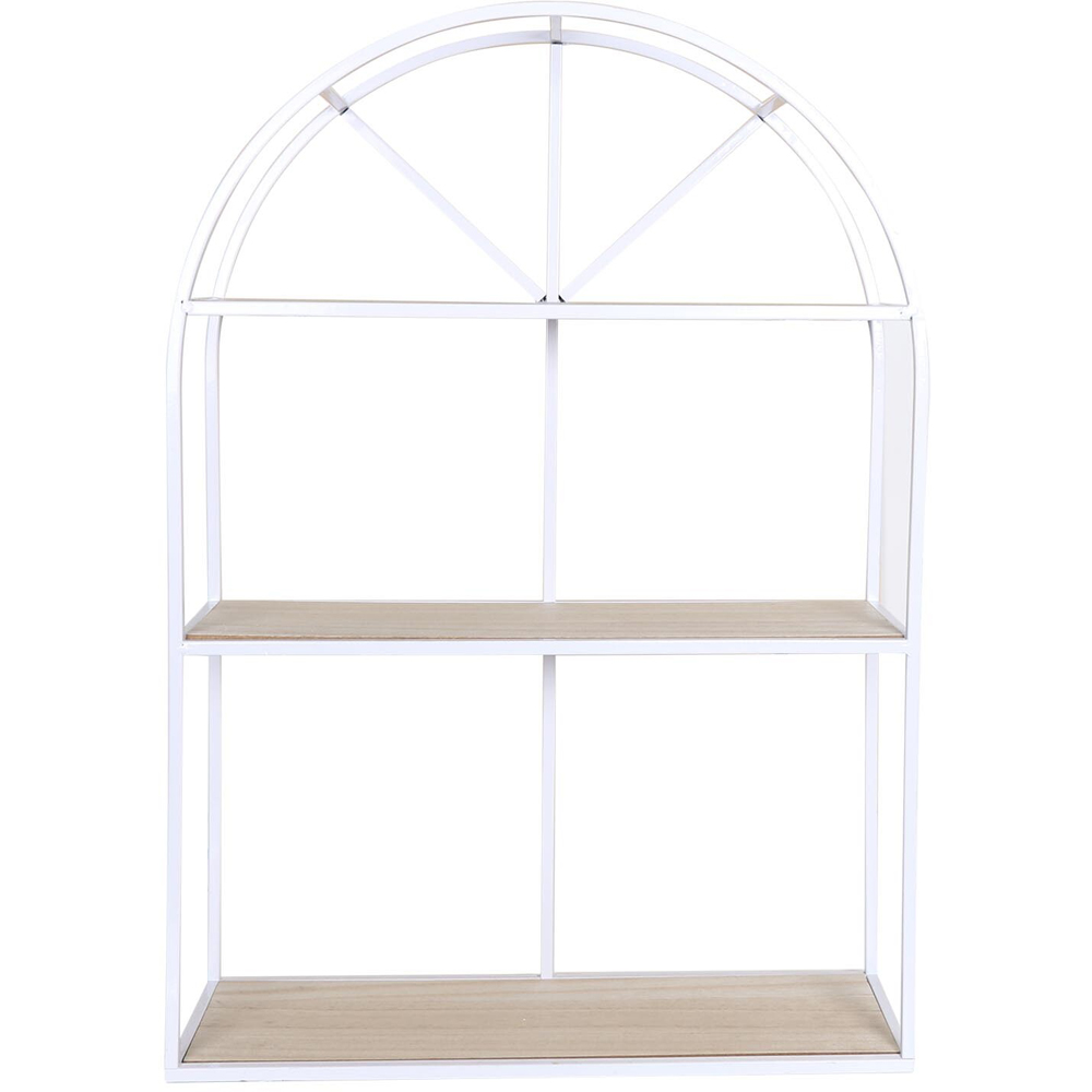 White 3 Tier Metal Arch Wall Mounted Shelf Image 3