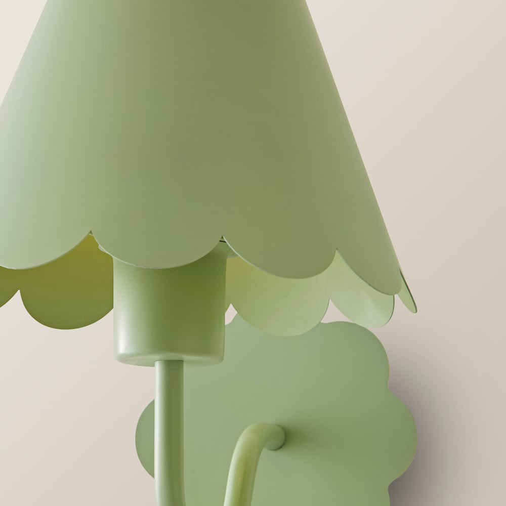 ValueLights Hallie Green Scallop Rechargeable Wall Light 2 Pack Image 4