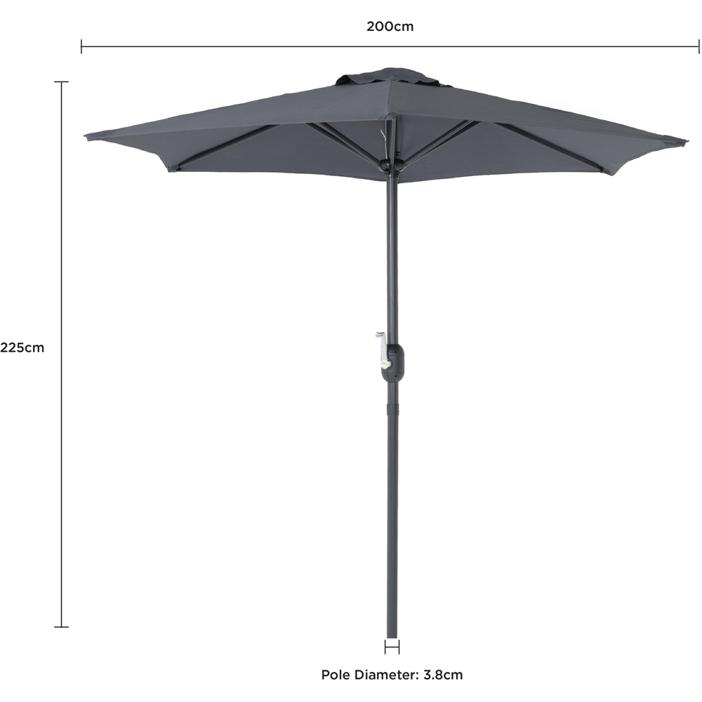 Charles Bentley Grey Metal Crank Parasol 2m Image 9
