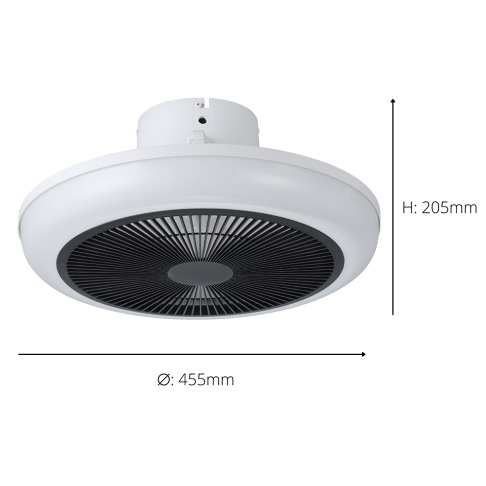 EGLO Sayulita White and Black Ceiling Fan with Integrated LED Image 4