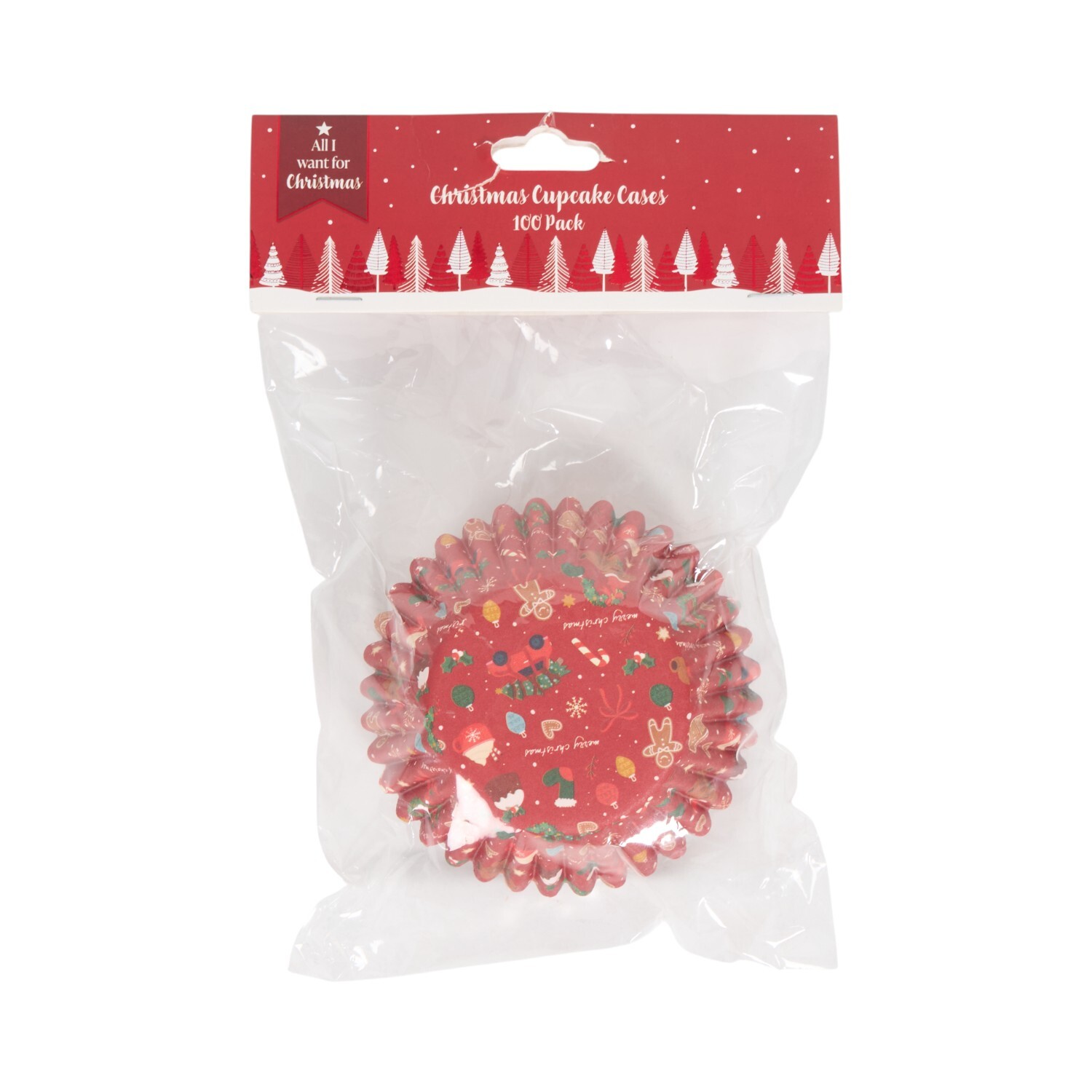 Pack of 100 Festive Christmas Cupcake Cases Image 2