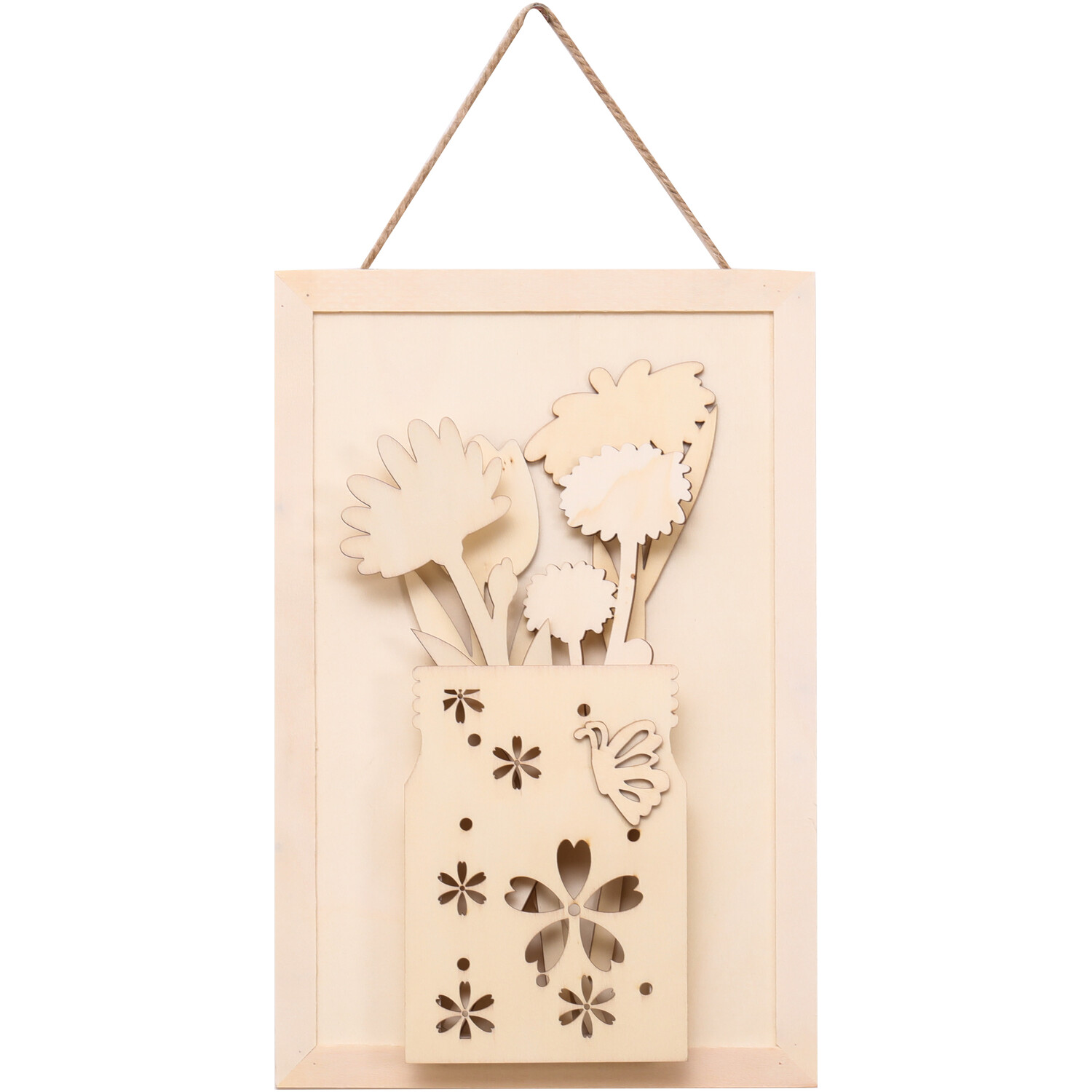 3D Vase and Flower Hanging Decoration - Natural Image 1