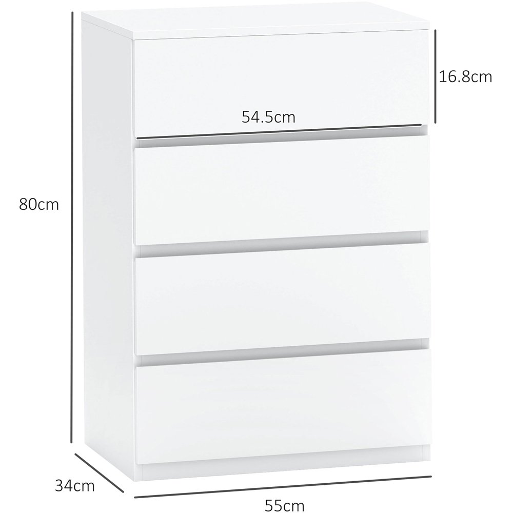 Portland 4 Drawer White Chest of Drawers Image 9