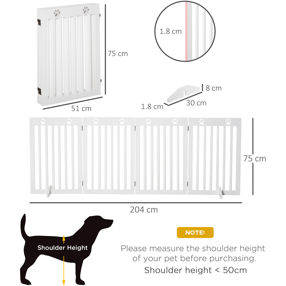 Pawhut White Foldable Free Standing Pet Safety Gate Image 7