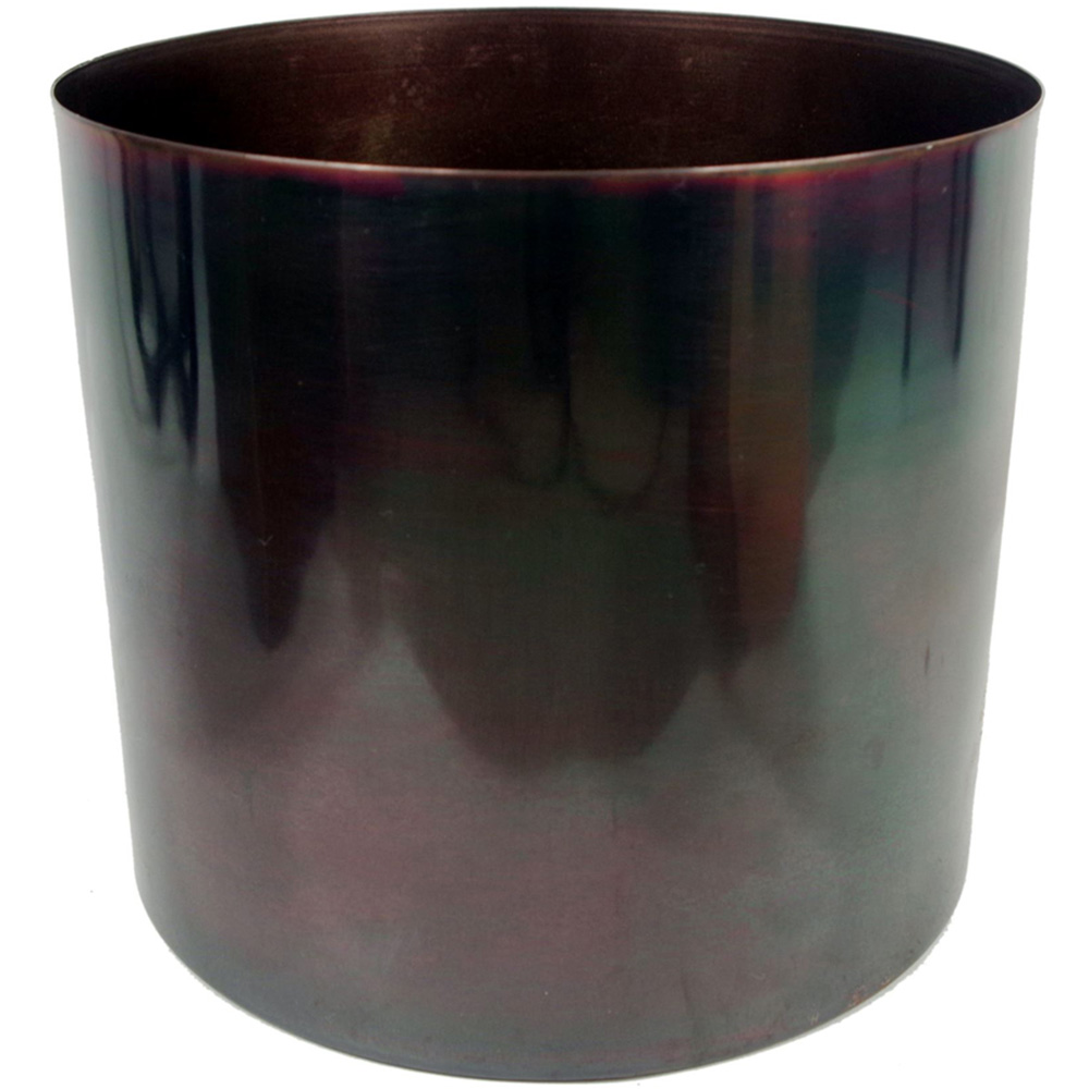 Leaf Tall Black Metal Planter Stand and Iridescent Rainbow Planter Set 62 x 18cm Image 3