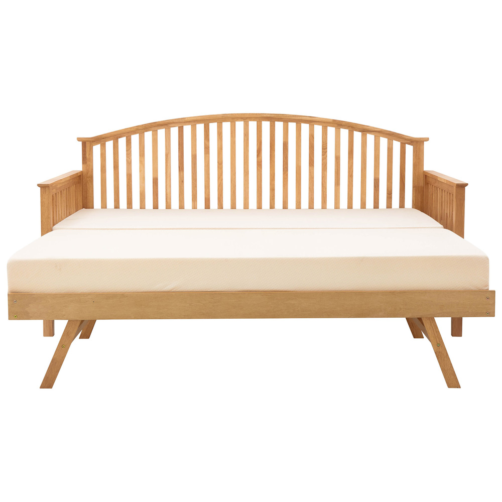GFW Madrid Single Oak Wood Wooden Day Bed with Trundle Image 3