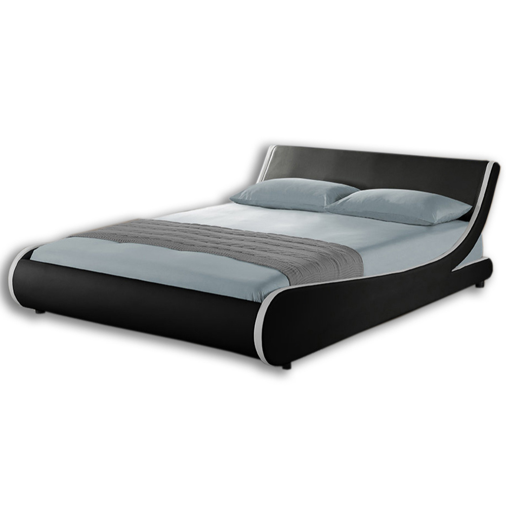 Home Detail Galactic King Size Black and White Faux Leather Bed Frame Image 2