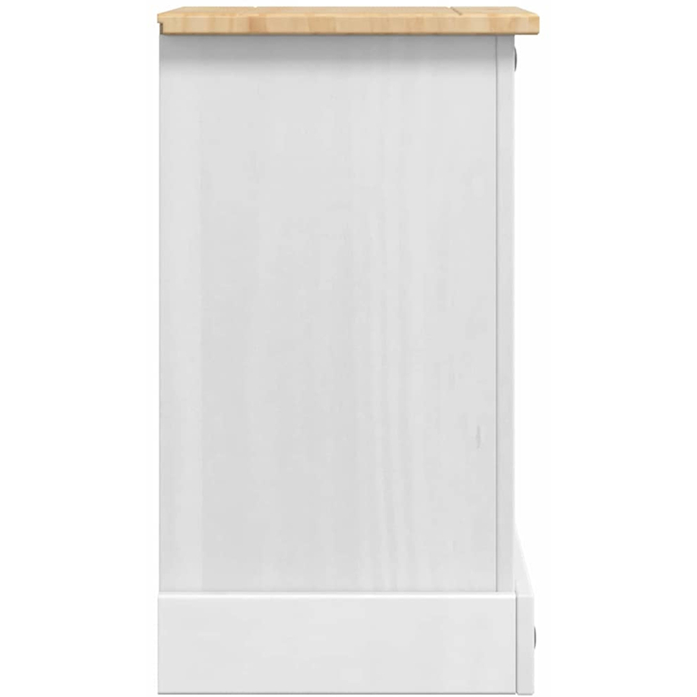 vidaXL Corona 3 Drawer White Solid Pine Wood Bedside Table Image 6
