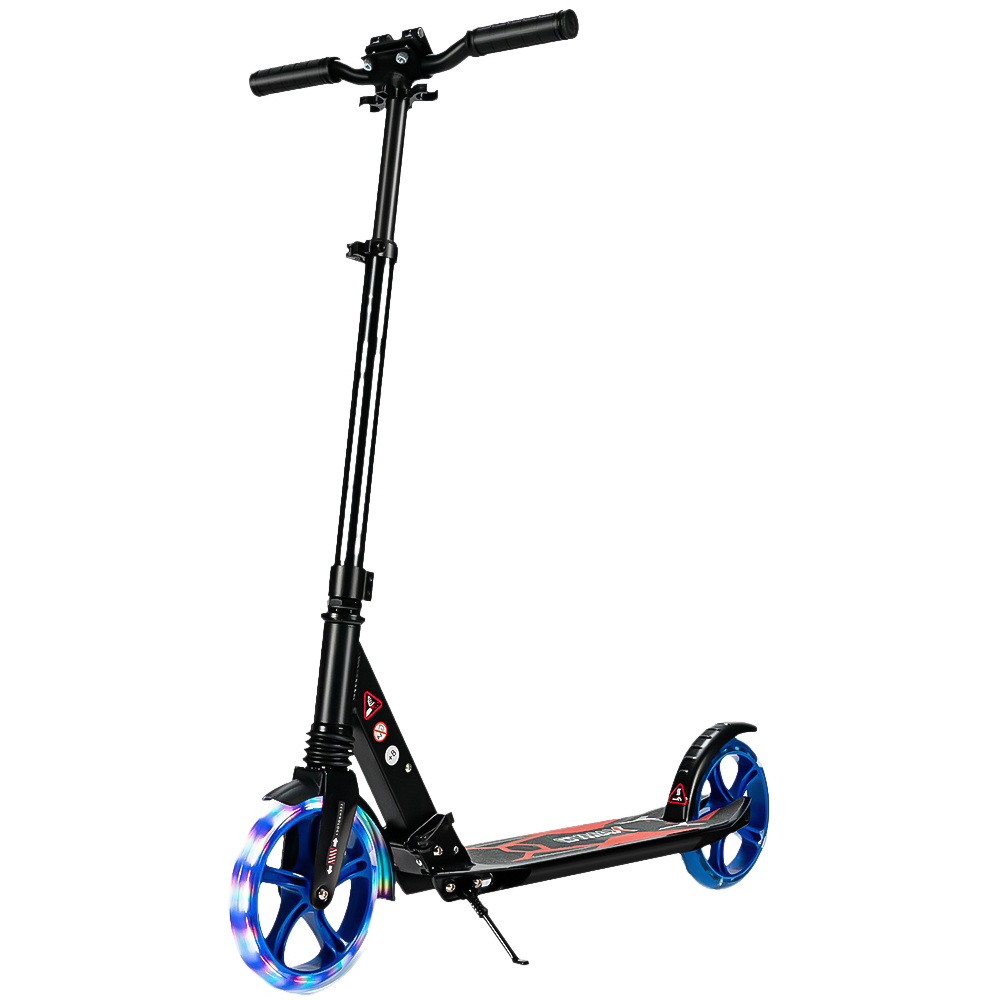Costway Black Folding Kick Scooter with Large Wheels Image 1