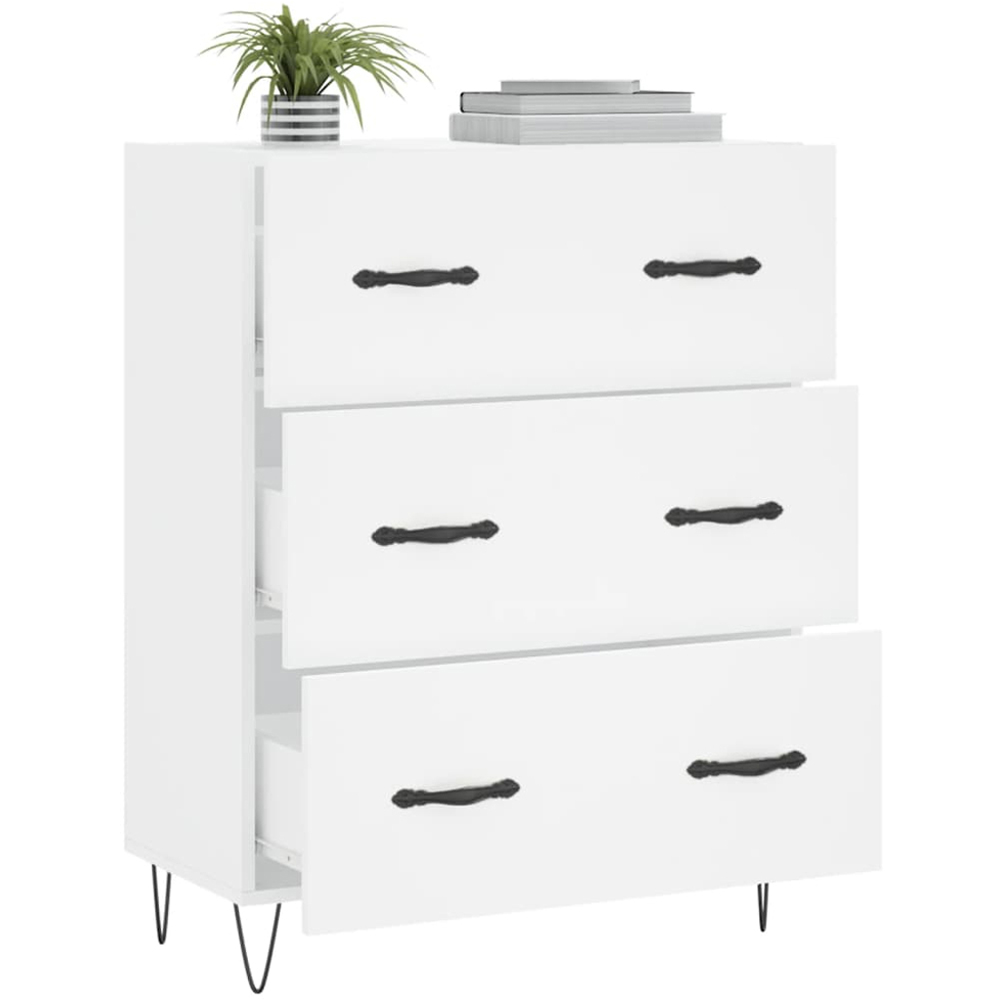 vidaXL 3 Drawer White Sideboard Image 4
