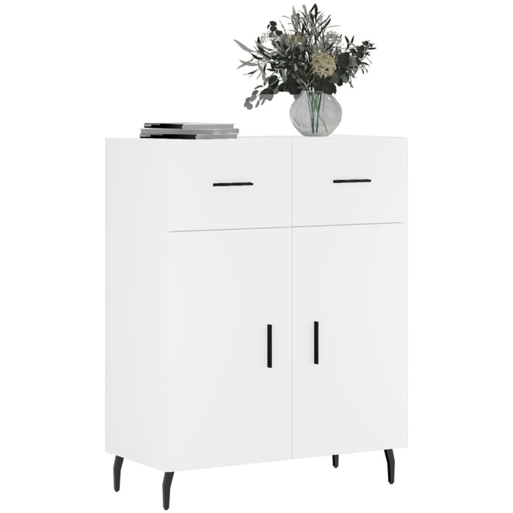 vidaXL 2 Door 2 Drawer White Sideboard Image 3