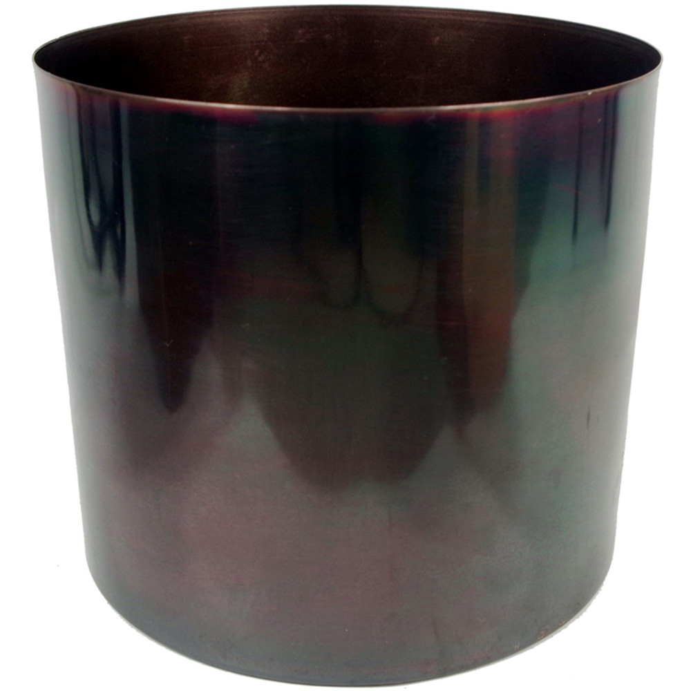 Leaf Medium Black Metal Planter Stand and Iridescent Rainbow Planter Set 38.5 x 18cm Image 3