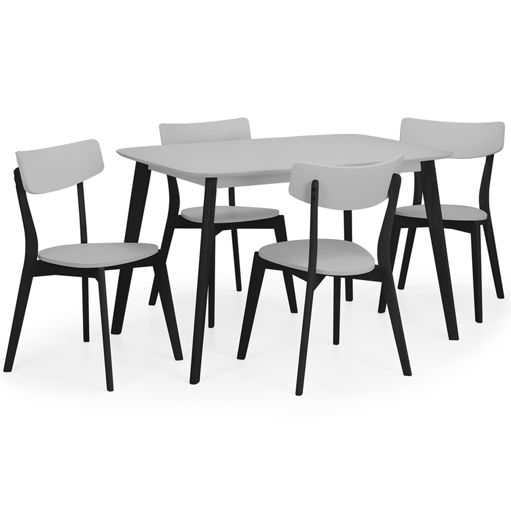 Julian Bowen Casa 4 Seater Rectangular Dining Table Grey and Black Image 4
