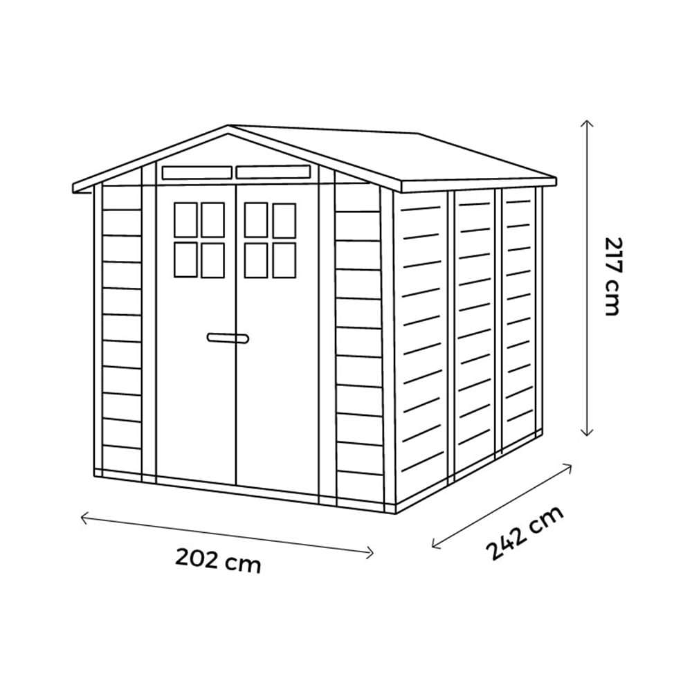 Shire 6 x 8ft Tuscany Evo 240 Plastic Garden Shed Image 4