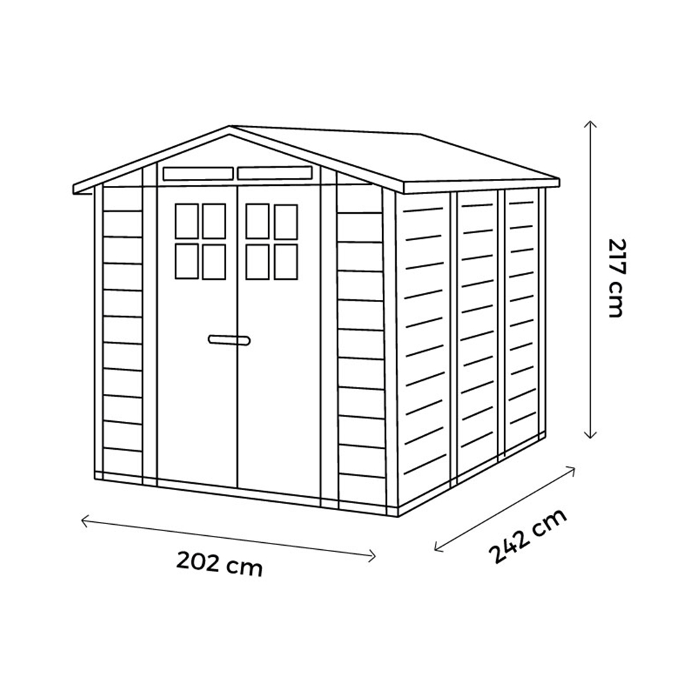 Shire 6 x 8ft Tuscany Evo 240 Plastic Garden Shed Image 4