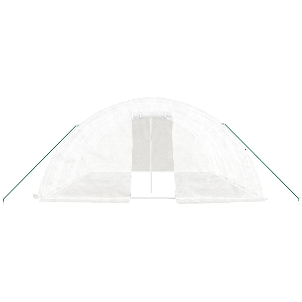 vidaXL White Polyethylene Galvanised Steel Frame 19.6 x 16.4ft Greenhouse Image 4