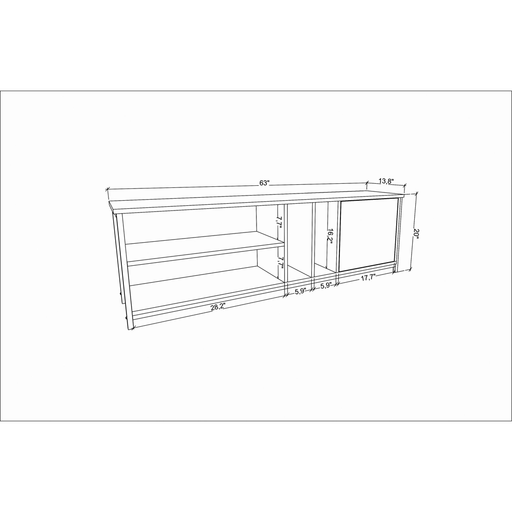 Decorotika Oneida Single Door 4 Shelf Gold Wenge TV Stand for 72 inch TV Image 7