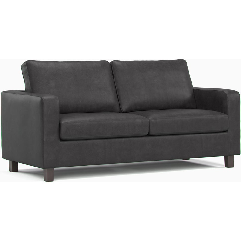 York 6 Seater Black Faux Leather Sofa Suite Image 3