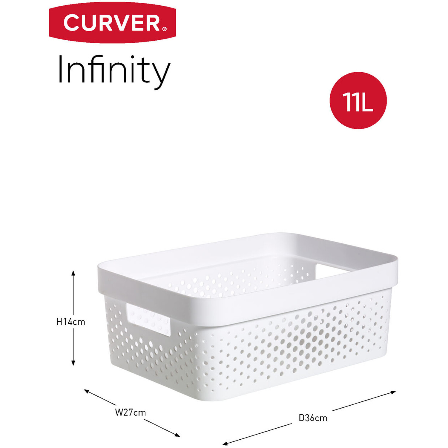 Curver Infinity Dots Storage Box   - White / 11l Image 6