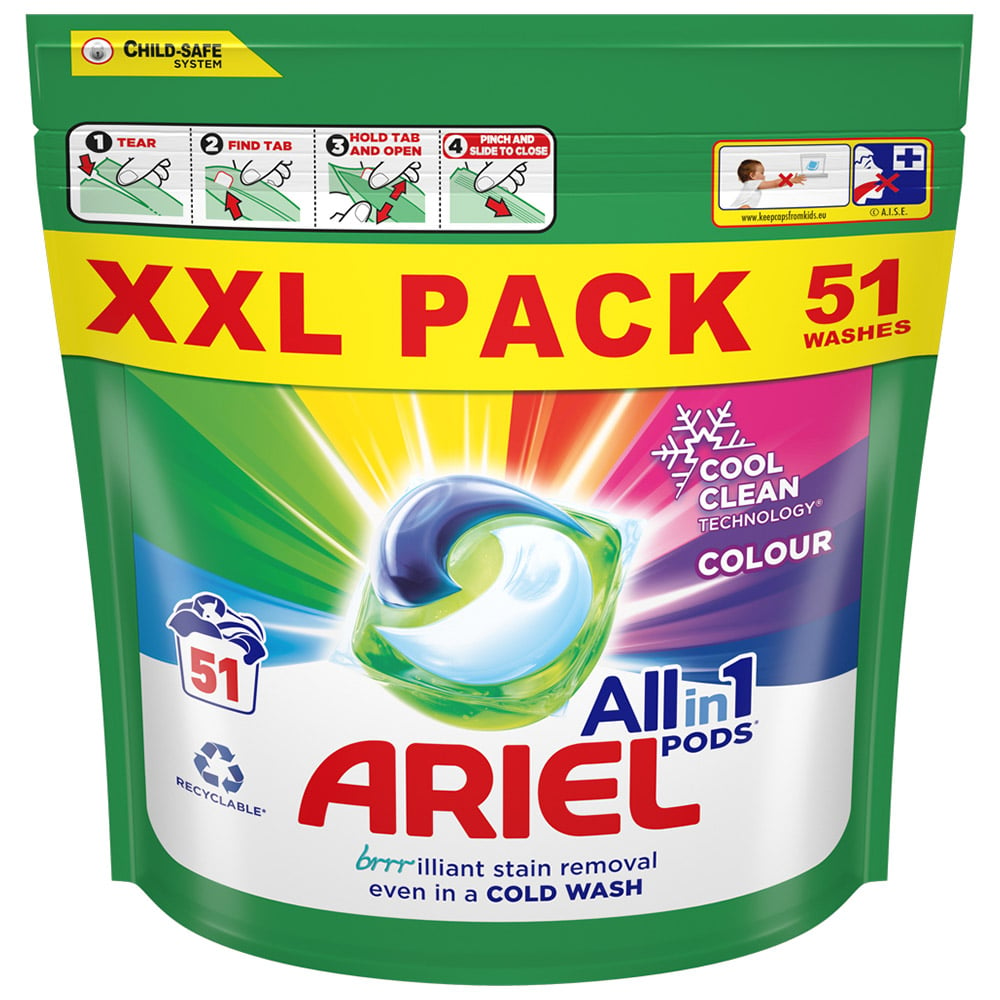 Ariel Colour All in 1 Pods Washing Liquid Capsules 51 Washes Case of 2 Image 2