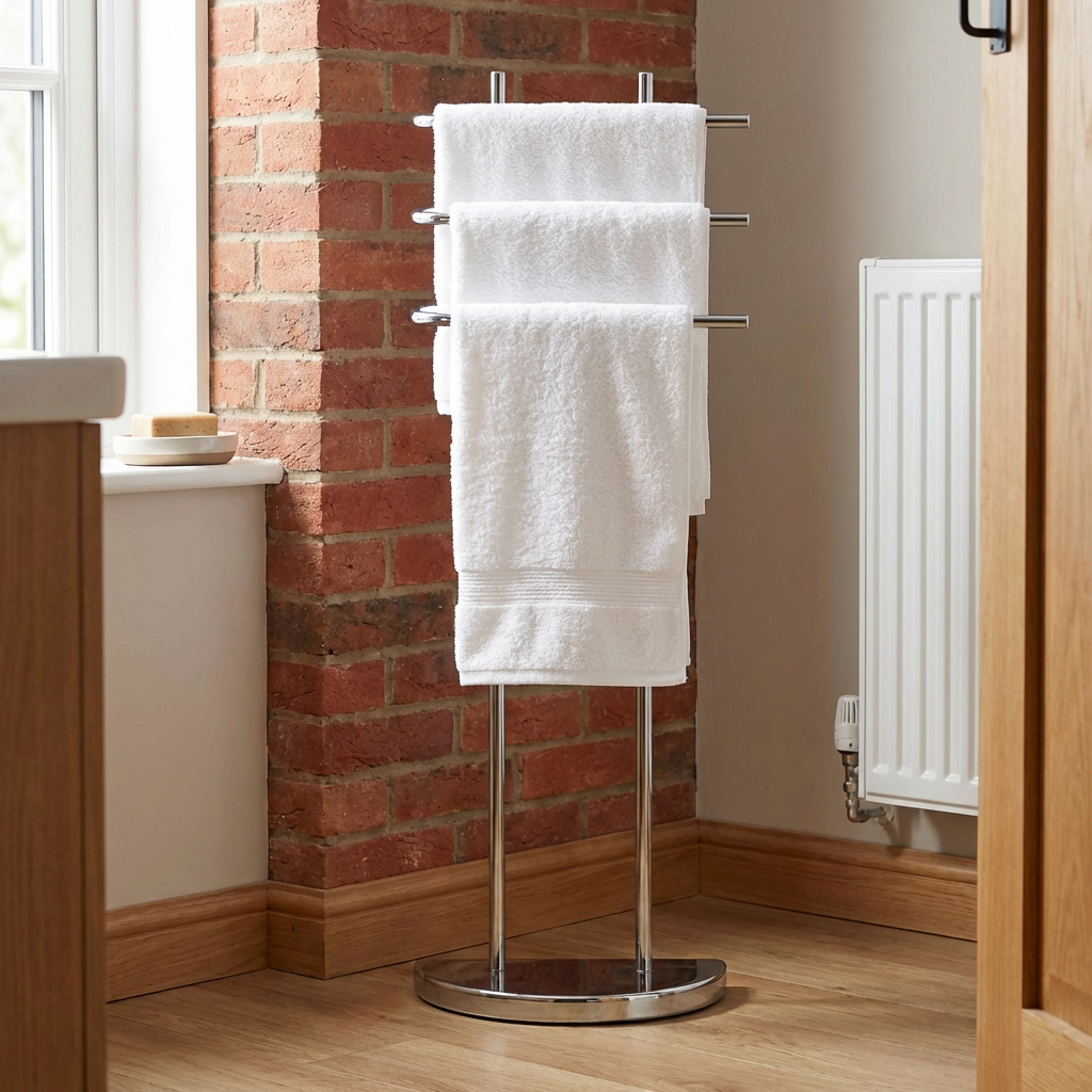 Silver 3 Tier Towel Rail Image 5