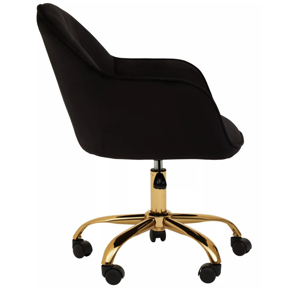 Interiors by Premier Brent Black and Gold Swivel Home Office Chair Image 5