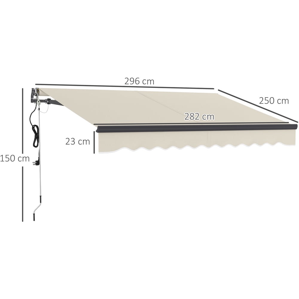 Outsunny 3.5 x 2.5m Beige Electric Retractable Awning Image 9