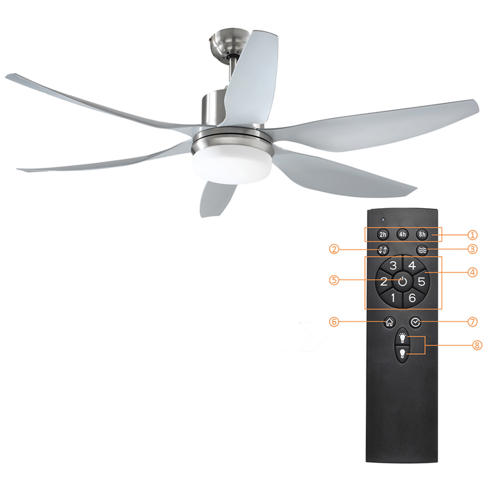 HOMCOM Grey Reversible Ceiling Fan with Light Image 3