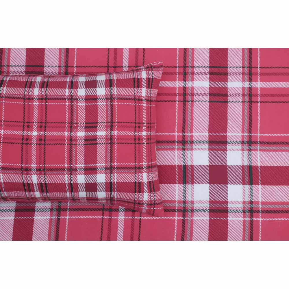Wilko Red Check Brushed Cotton Double Duvet Set Image 4