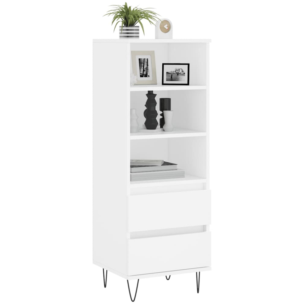 vidaXL 2 Drawer 3 Open Shelf White Highboard Image 3