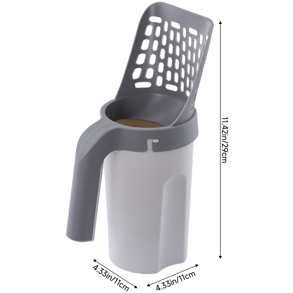 H&O Direct 2-in-1 Grey Cat Litter Scooper with Holder and Waste Bags Image 6