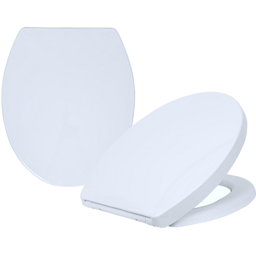 Harbour Housewares White Round Soft Close Toilet Seat 2 Pack Image 3