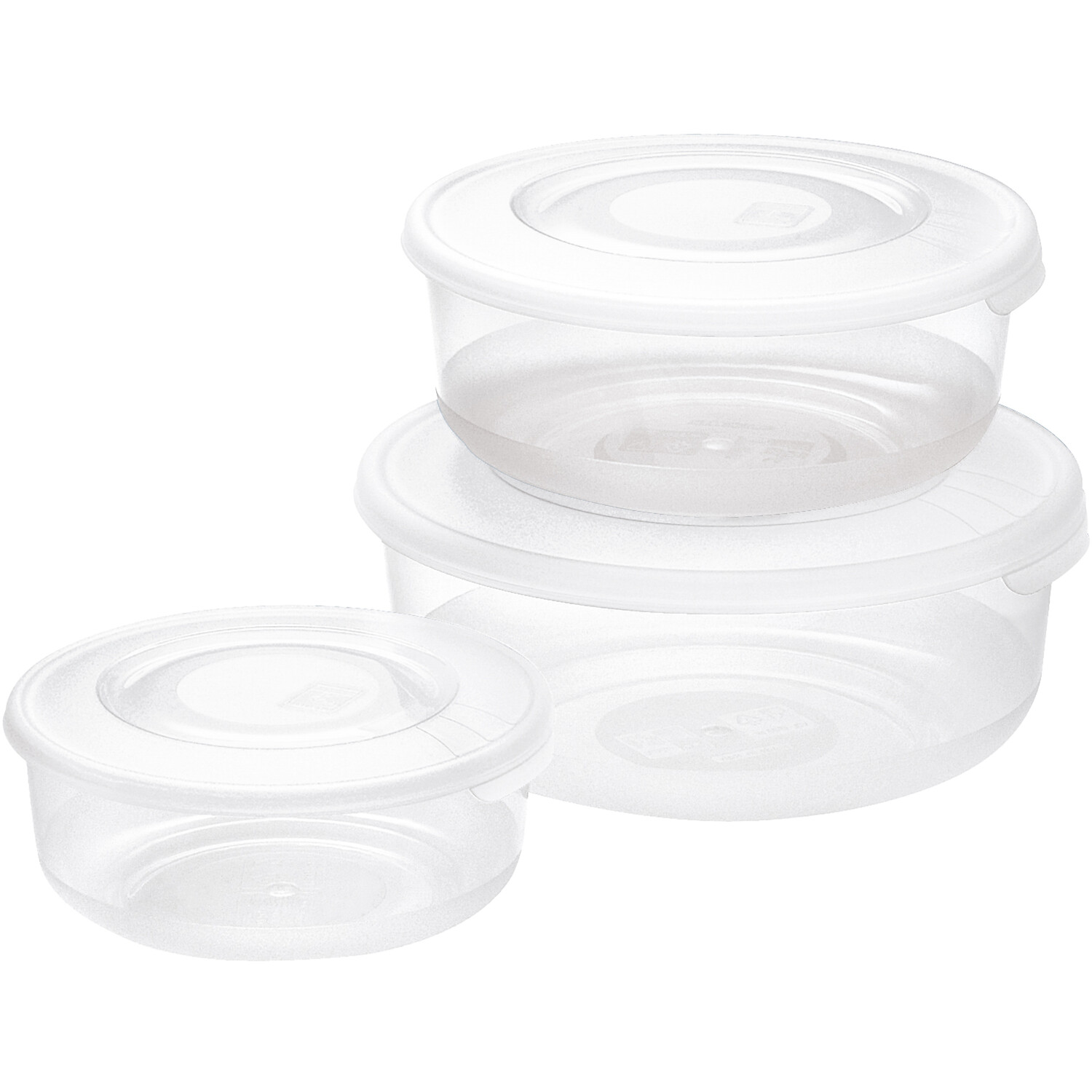 Set of 3 Round Food Storage Containers - Clear Image