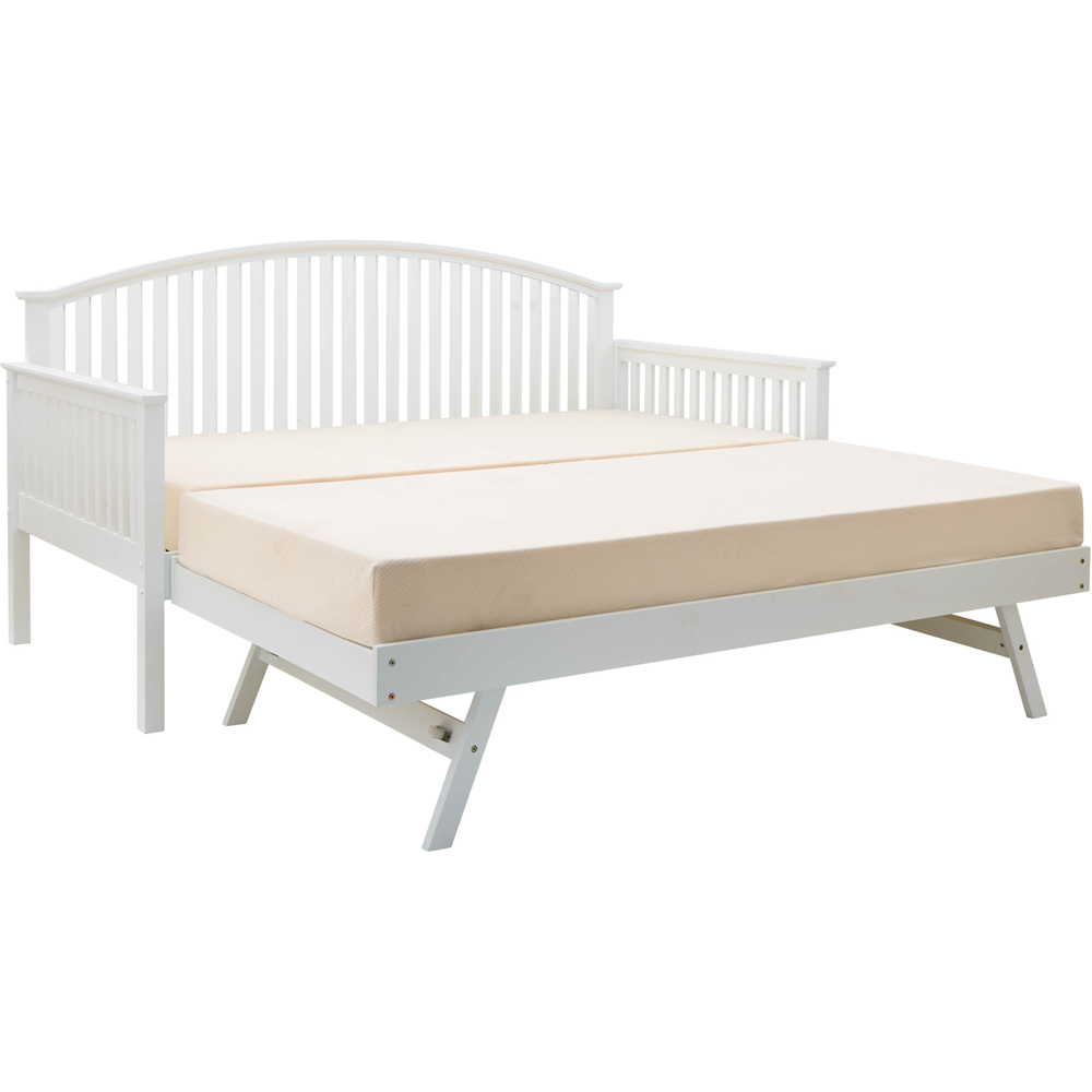 GFW Madrid Single White Wooden Day Bed with Trundle Image 3