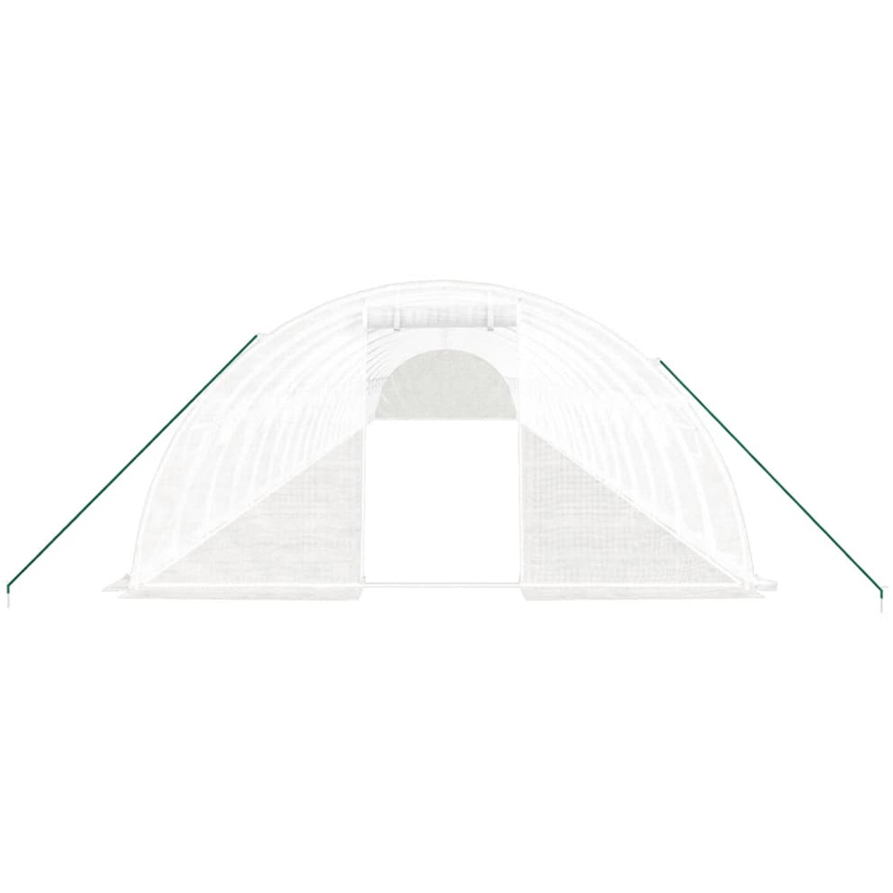 vidaXL White Polyethylene Galvanised Steel Frame 72.1 x 13.1ft Greenhouse Image 2