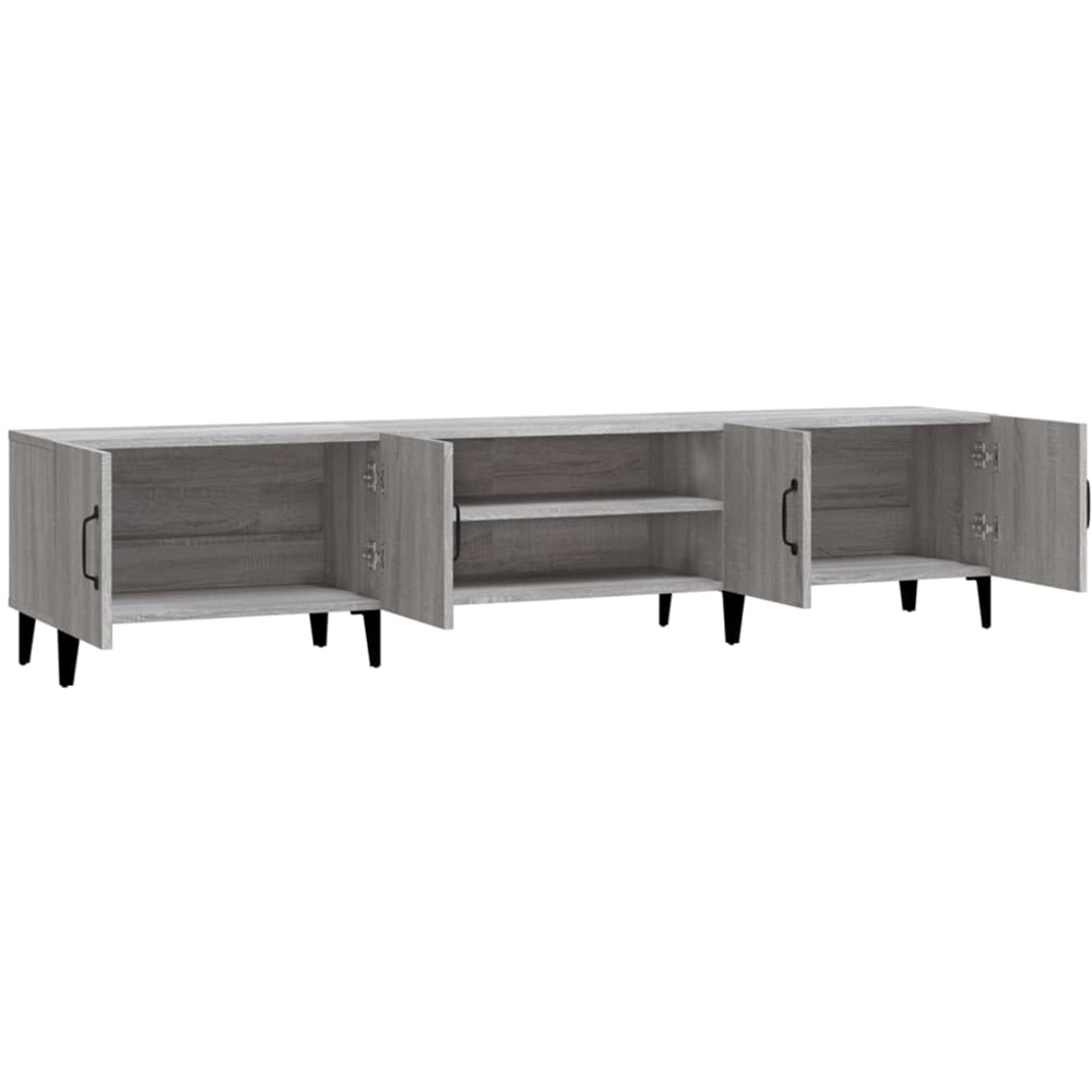 vidaXL 4 Door 2 Shelf Grey Sonoma TV Cabinet Image 7