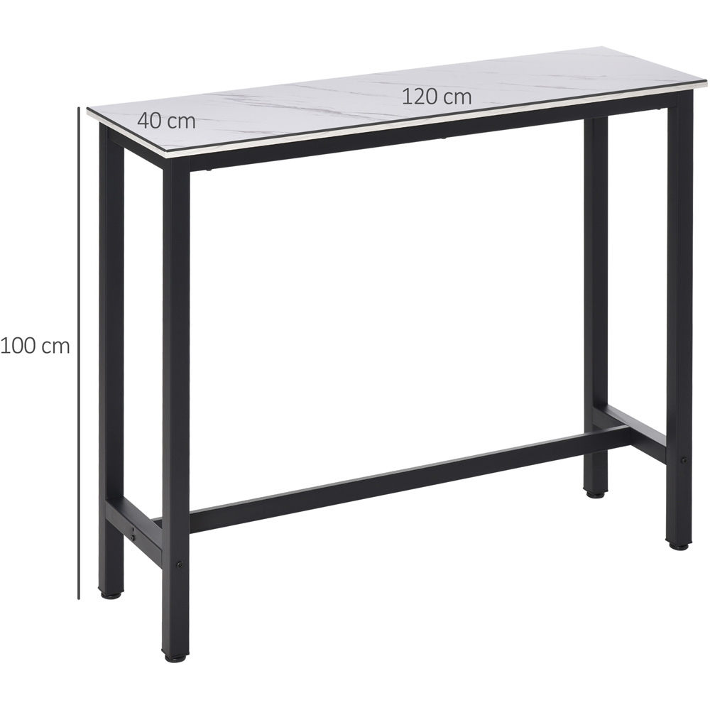 Portland 2 Seater Marble Dining Effect Table White and Black Image 9