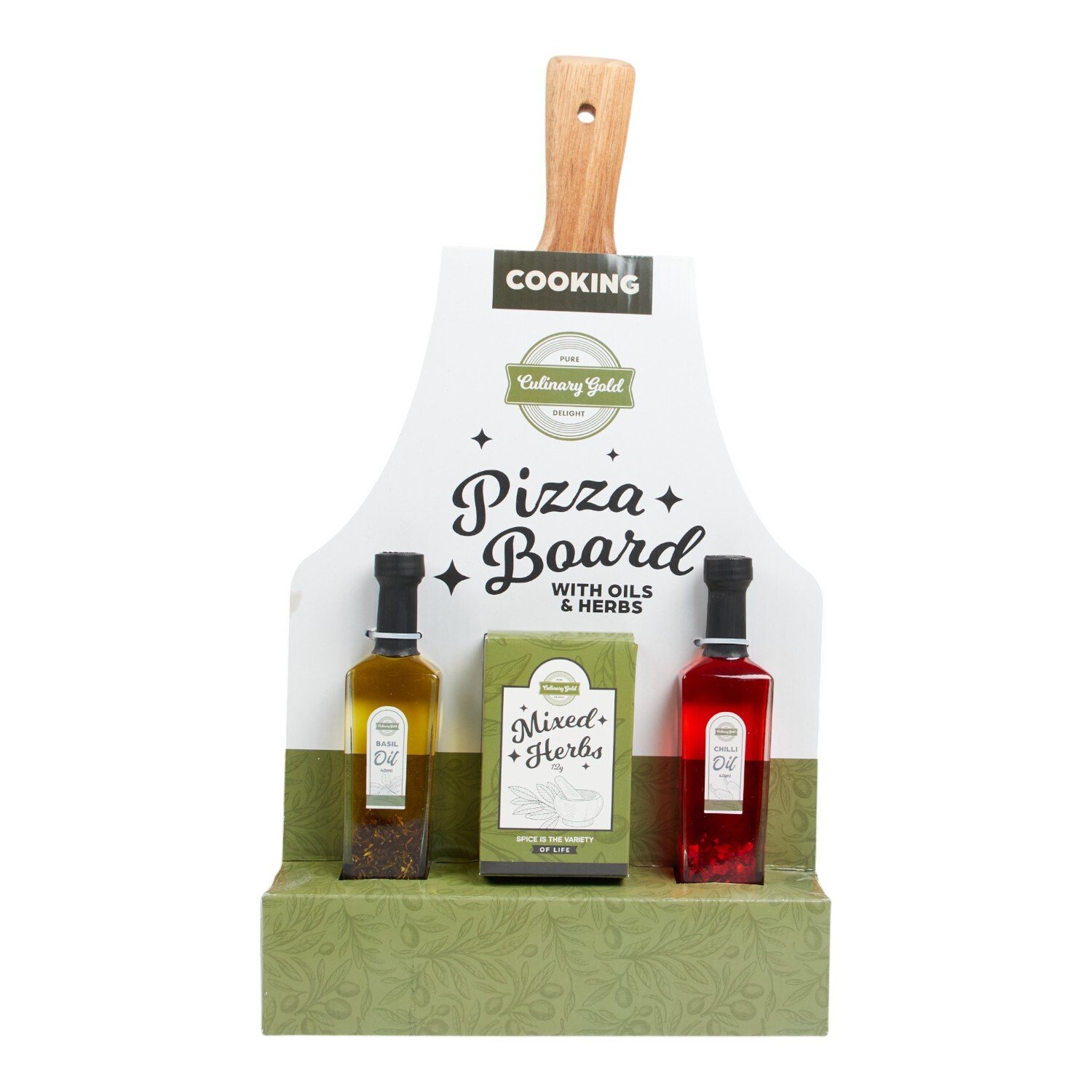 Pizza Board with 3 Piece Oil and Herb Set Image 1