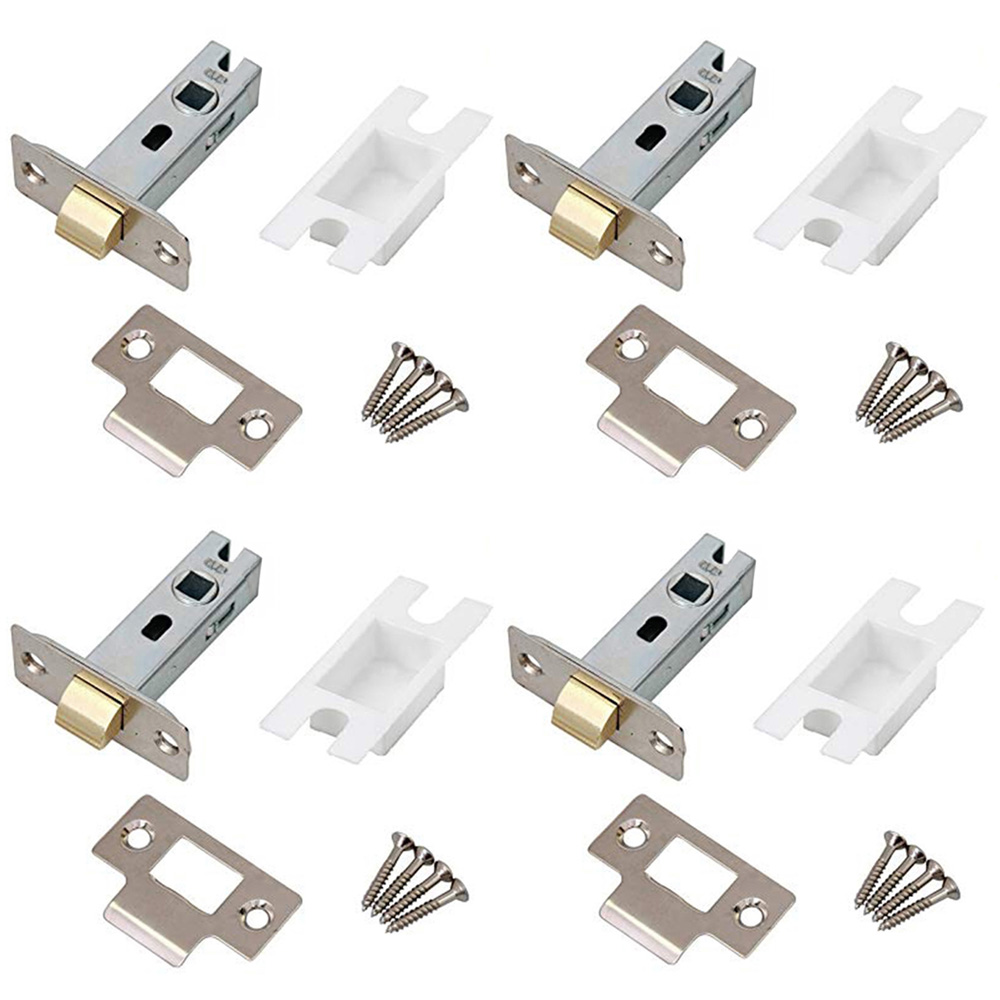 Golden Grace Polished Chrome Bolt Through Mortice Latch Set 65mm 4 Pack Image 1