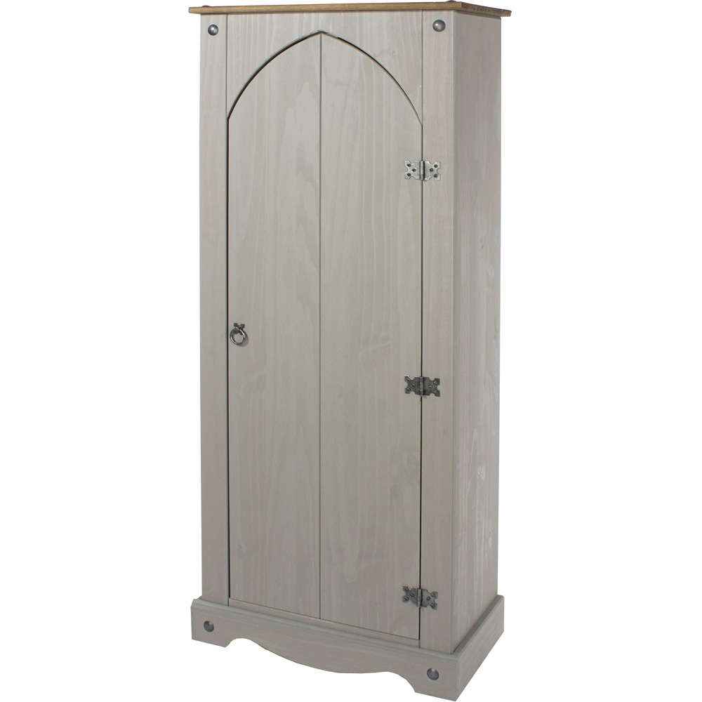 Corona Grey Washed Wax Finish Vestry Cupboard Image 3