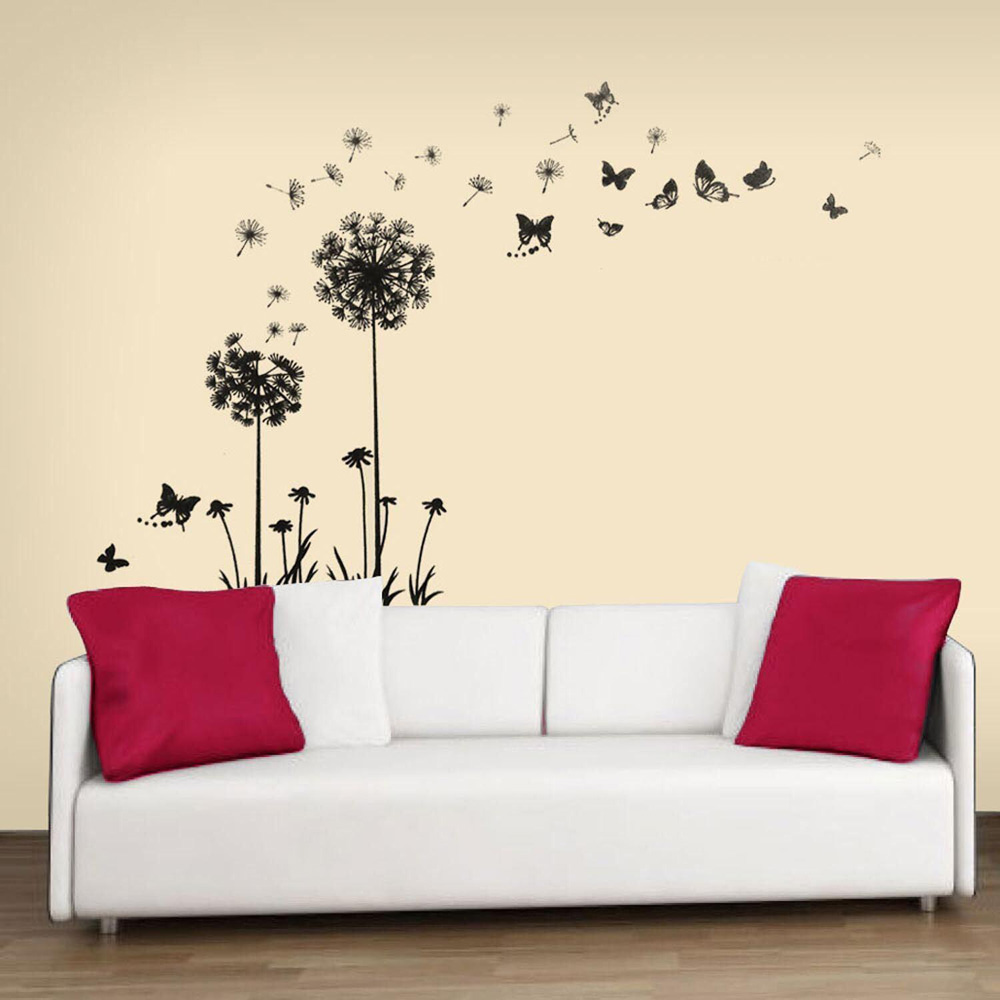 Walplus Dandelion Butterflies Flowers Mural Art Wall Stickers Image 3